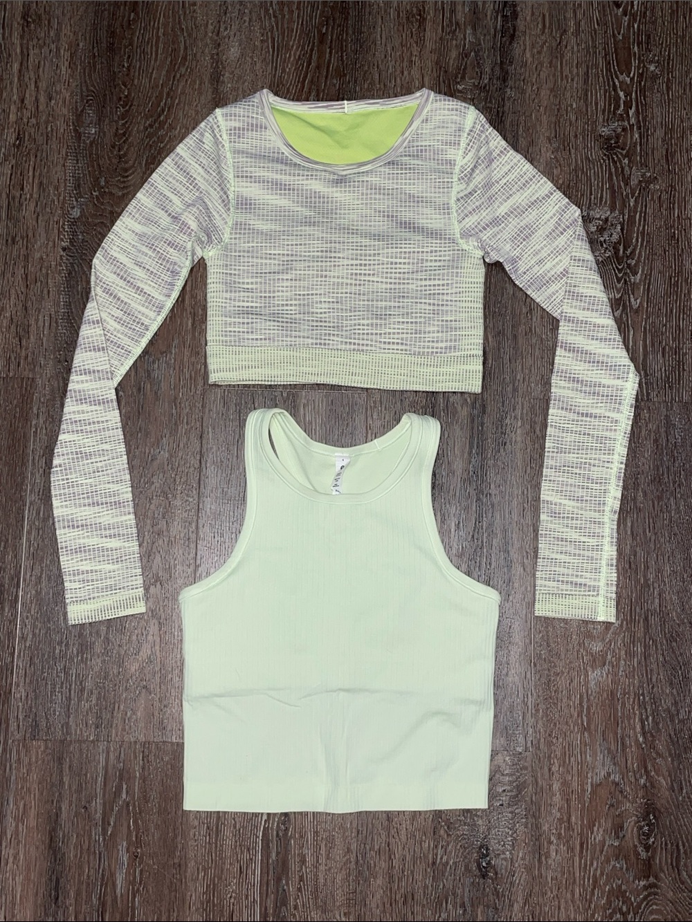 EUC Lululemon Light Neon Green Top Bundle. Size 4